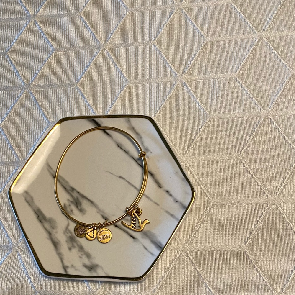 Alex and Ani gold dove bracelet